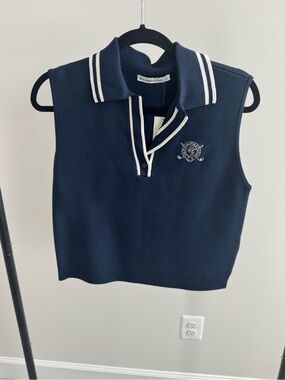 Abercrombie & Fitch Navy Sleeveless Polo Top for Women